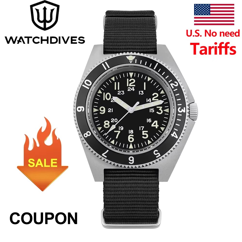 Guilloché Dial Watch - Watchdives WD1972 Men Watch VH31 Sweep