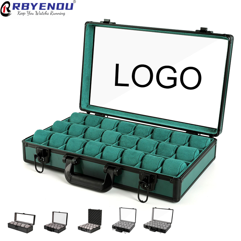 Luxury Watch Collection Box - Skylight Display Aluminum Frame Velvet Luxury
