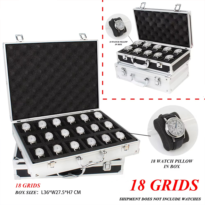 Portable 18 Girds Luxury Premi - Luxury Watch Collection Box ulasan dan harga