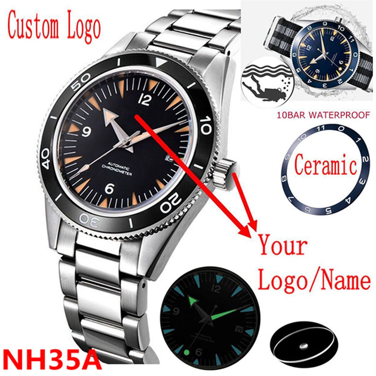 Custom Logo NH35 Movement Watc - Luxury Watch Collection ulasan dan harga