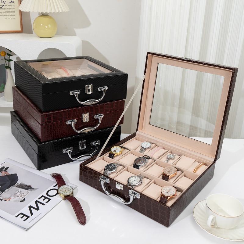 Retro Watch Storage Box Leathe - Luxury Watch Collection Box ulasan dan harga