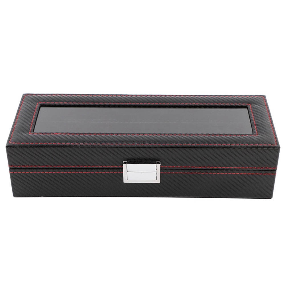 Dustproof Carbon Fiber Watch B - Luxury Watch Collection Box ulasan dan harga