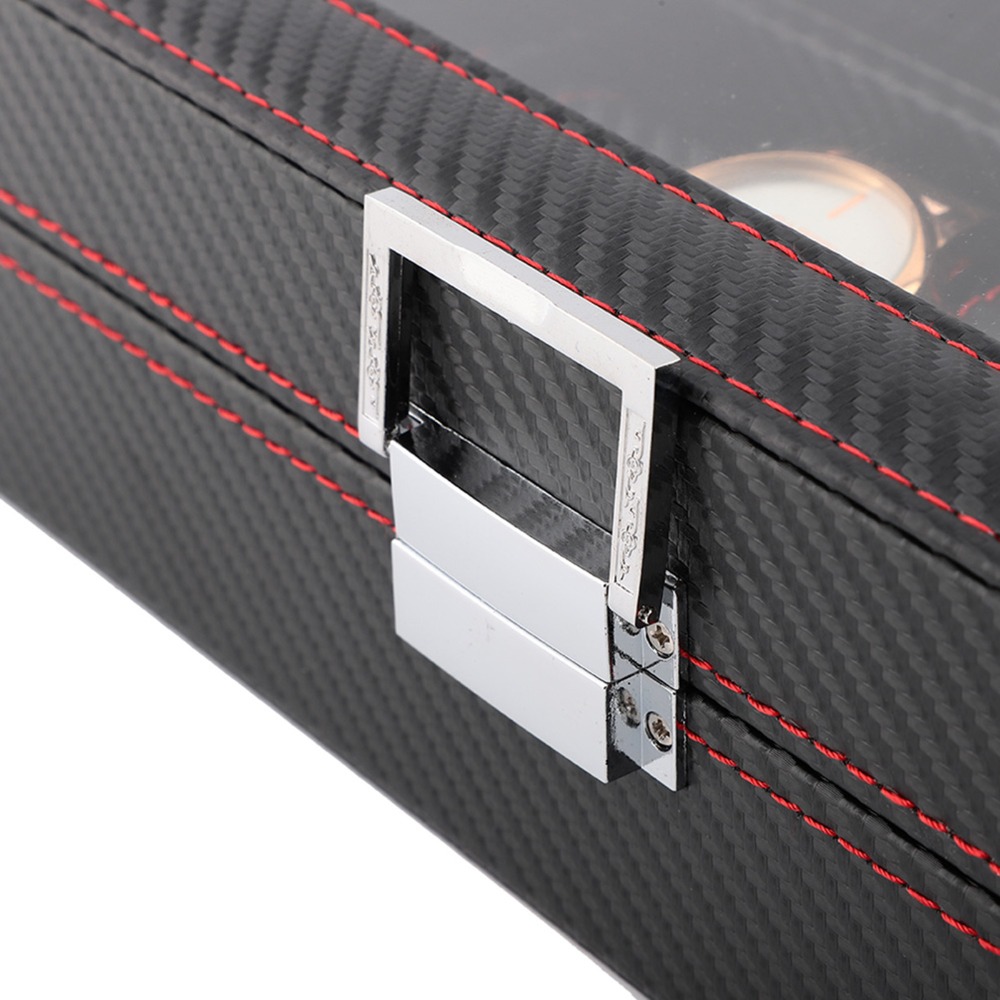 Dustproof Carbon Fiber Watch B - Luxury Watch Collection Box ulasan dan harga
