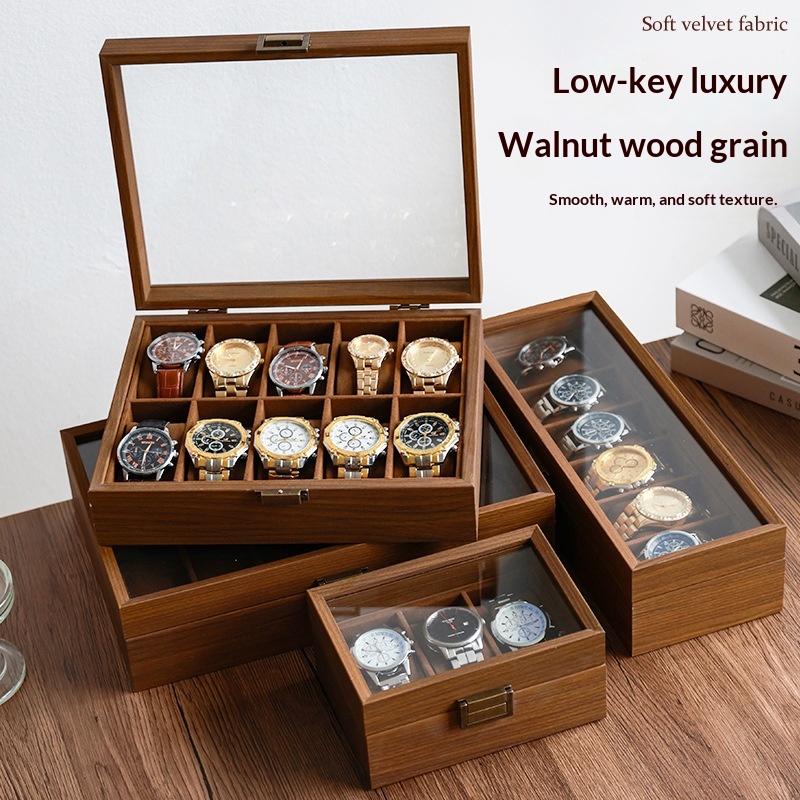 Black Walnut Wood Grain Watch  - Luxury Watch Collection Box ulasan dan harga