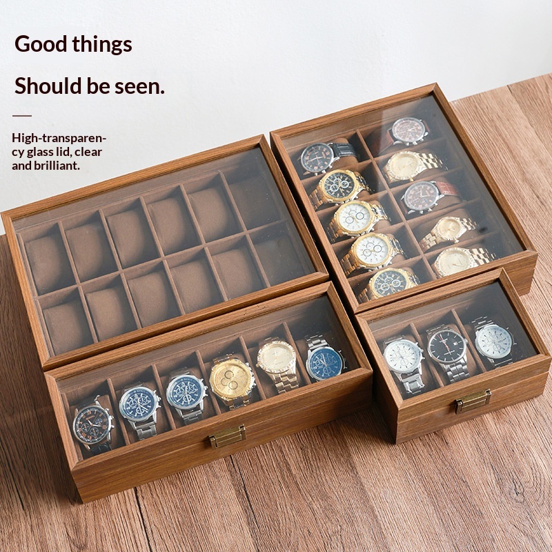Black Walnut Wood Grain Watch  - Luxury Watch Collection Box ulasan dan harga