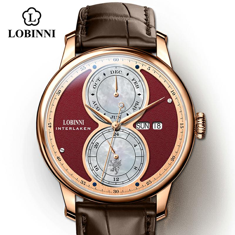 LOBINNI Automatic Mechanical W - Guilloché Dial Watch ulasan dan harga