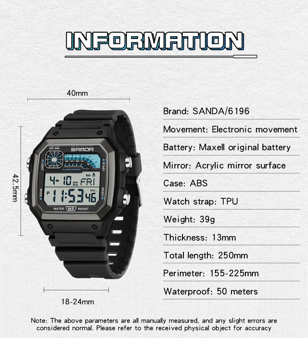SANDA 6196 Electronic Watch Mu - Minute Repeater Watch ulasan dan harga